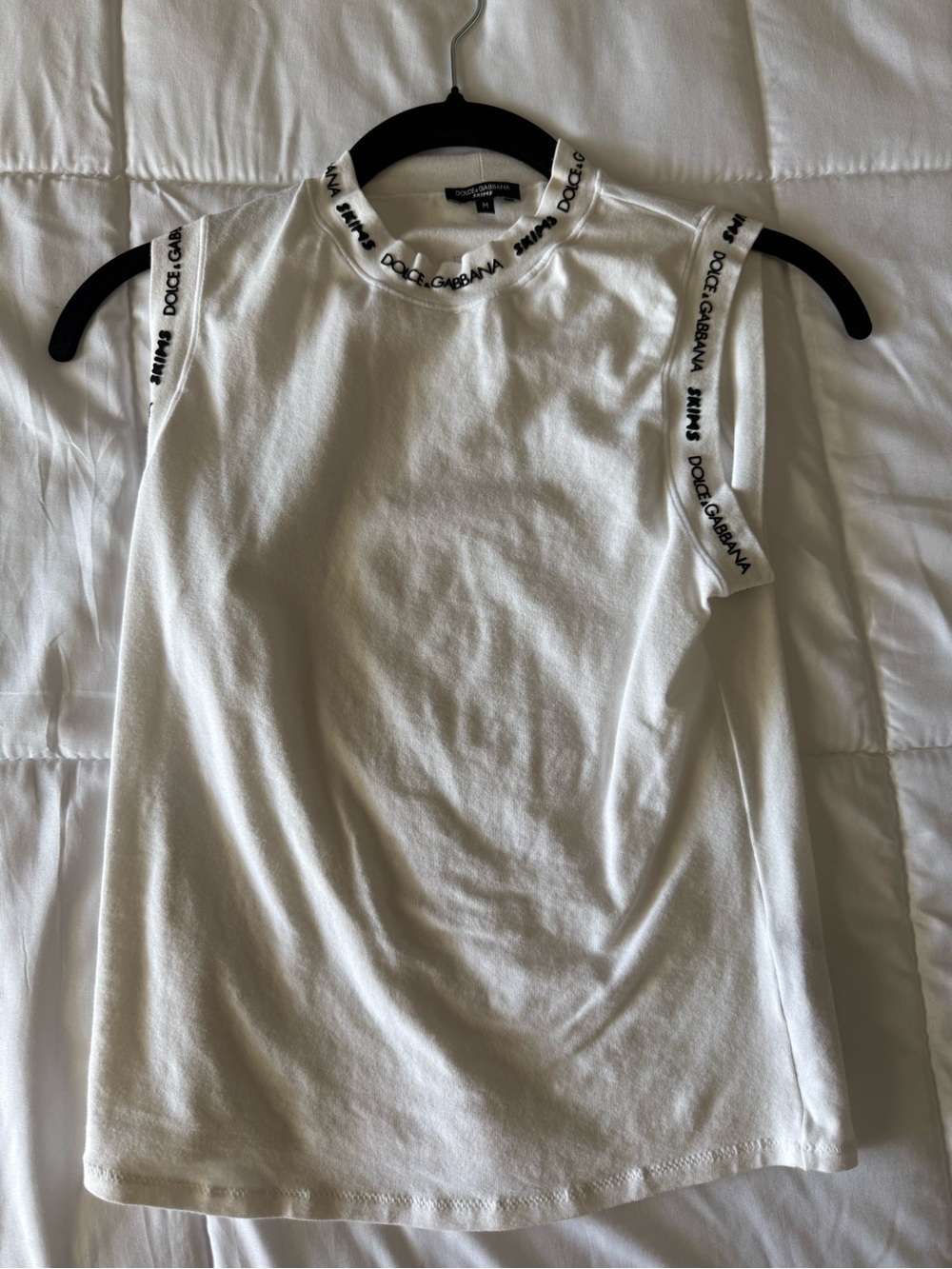 SKIMS x dolce and gabbana cotton jersey white mock neck tank - Picture 4 of 4